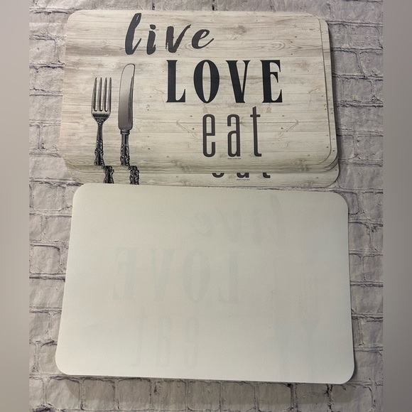 FARMHOUSE RUSTIC LIVE LOVE EAT THEMED COFFEE STATION PREP MATS VINYL USA (6) - Picture 2 of 5